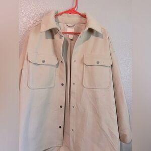 H&M Handmade Wool Blend Light Cream SHACKET